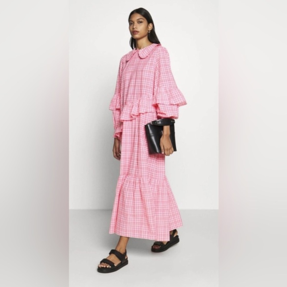 RÉSUMÉ Teagan Ruffled Plaid Dress, Size 42 (US 12-14)